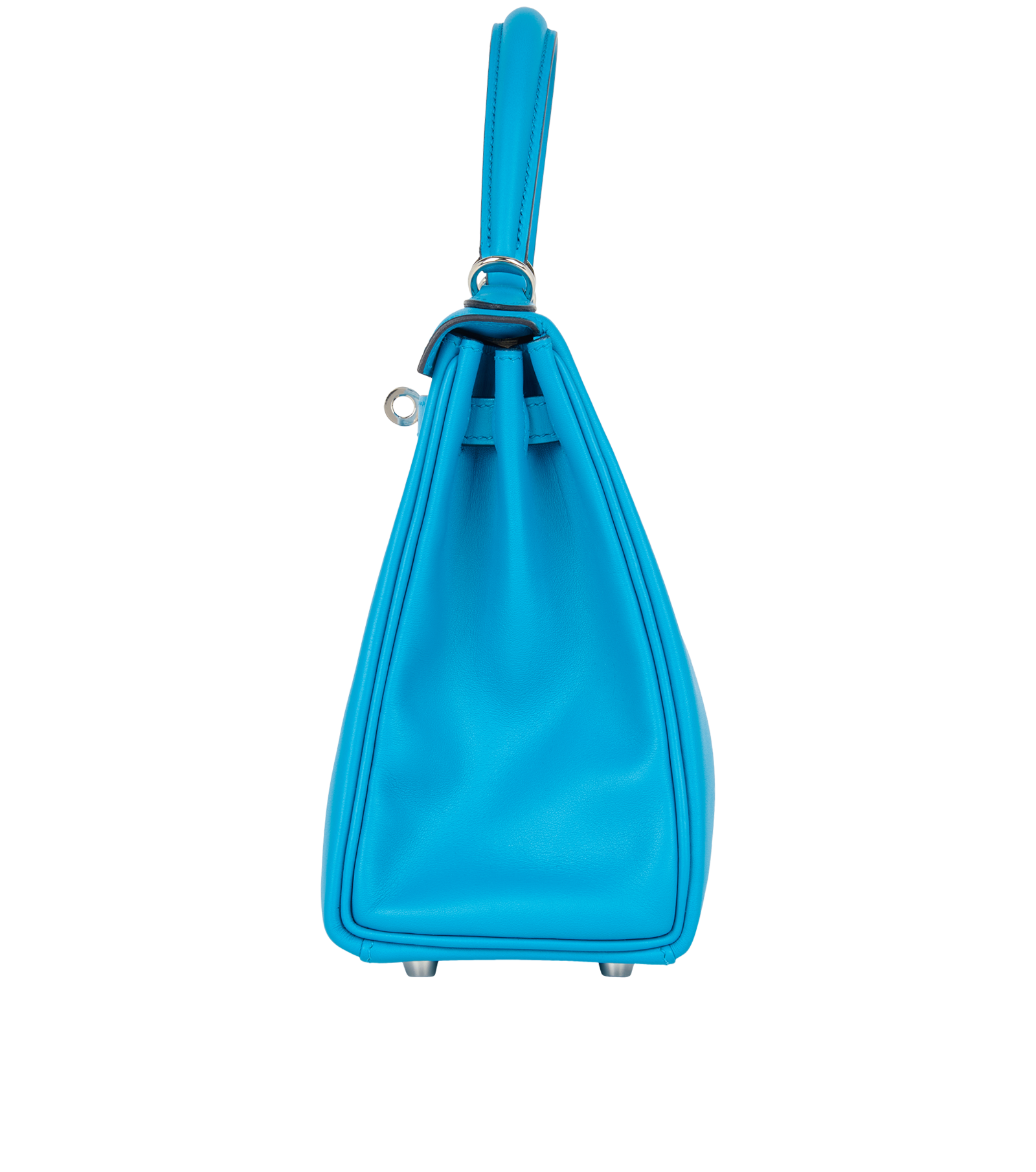 Kelly 25 Retourne In Swift Blue Frida, &pound;16,500, Handbags, Blue, Leather, Bottom view